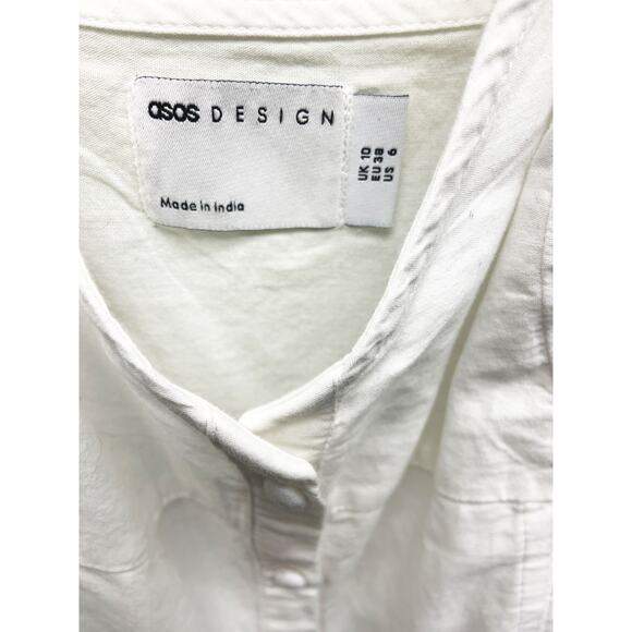 ASOS Design Puff Sleeve Midi Dress Low Neck Laced Dress Size 6 - Picture 6 of 9